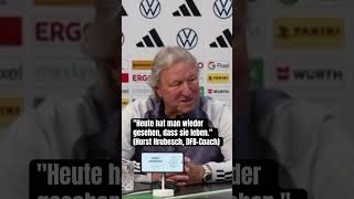 Horst Hrubesch bedankt sich für seine Aufnahme bei den Fußballmädels hrubesch dfb frauenfußball [upl. by Nickolas864]