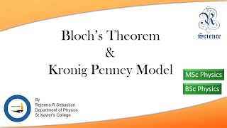 Blochs Theorem and Kroning Penney Model  BSc Physics  MSc Physics  Kerala University [upl. by Amalberga]