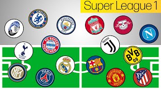 Football Clubs Marble Race  UEFA Super League [upl. by Erick]