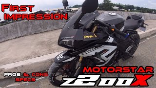 MOTORSTAR XPLORER Z200X REVIEW  FIRST IMPRESSION  SPECS  PROS amp CONS [upl. by Selrahcnhoj]