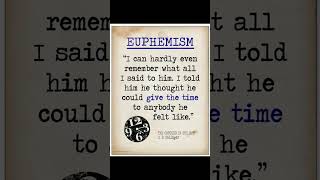 EUPHEMISMshortsfeed youtubeshorts englisliterature [upl. by Arramahs302]