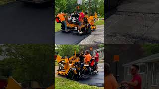 Paving Asphalt Driveway with New Blacktop Machine Michaels Paving LLC [upl. by Pine]