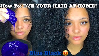 Dye Natural Hair Blue Black with Revlon ColorSilk  Simply Subrena [upl. by Debor311]