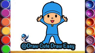 How to draw pocoyo💙💛❤️🌈✏️ stepbystep pocoyodrawing kidsartDrawing forkids Lets Draw Together [upl. by Chapman718]