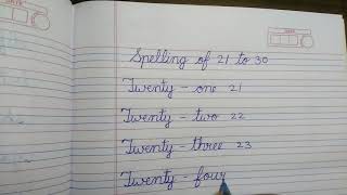 21 to 30 spelling in cursive handwriting [upl. by Gustav]