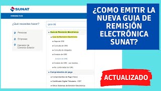 ¿Cómo emitir la nueva Guía de Remision Electrónica SUNAT 2022 [upl. by Eirellam]