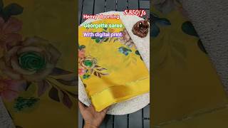 Heavy blooming Georgette saree with digital printGeorgettesareedigitalprintsareesareefashionyt [upl. by Suneya]