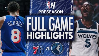 Philadelphia 76ers vs Minnesota Timberwolves  Full Game Highlights  October 11 2024 NBA Preseason [upl. by Marcellus]