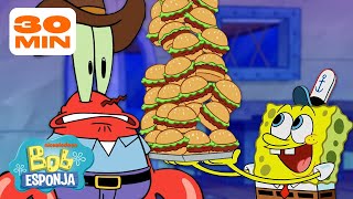 Bob Esponja  Cada Empleado del CRUSTÁCEO CASCARUDO 🍔  Bob Esponja en Español [upl. by Karyn576]