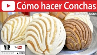 CÓMO HACER CONCHAS  VickyRecetaFacil [upl. by Elda]