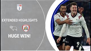 HUGE WIN  Derby County v Barnsley extended highlights [upl. by Kirbee22]