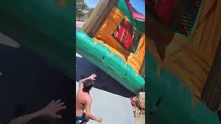 Dramatic video shows bounce house flying away in wind Shorts [upl. by Lawtun]