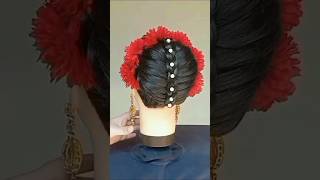 Beautiful Wedding Special Hairstyle hairstyle viralshorts ytshorts yputubeshorts shortsvideo [upl. by Allis]