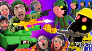 ROBLOX PIGGY ARMY vs FGTeeV Family CHAPTER 11 Outpost Escape 6 Player Madness [upl. by Alyled]