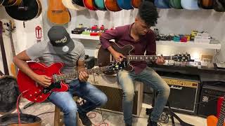 Epiphone Dot  Roland JC120 and Gibson ES335 Satin Walnut 2018  Vox AC30HW2 [upl. by Notnef]