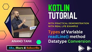 03 Kotlin Tutorial  Types of Variable Get value from user by readLine Datatype Conversion [upl. by Adirf34]