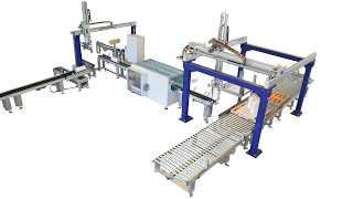 L42  Linea automatica per pesare marchiare con il laser insacchettare e pallettizzare bobine [upl. by Ailene]