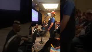 My question for Cherami Leigh Sailor Venus and Erica Mendez Sailor Uranus at Anime Central 2018 [upl. by Glaab985]