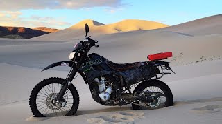 Solo Desert Riding on the KLX300 Top Speed Run and Dune Riding [upl. by Anahsit613]