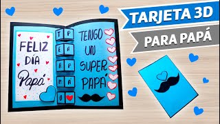 TARJETA 3D PARA PAPÁ Como hacer tarjetas para el dia del Padre❤ [upl. by Nnyliak]