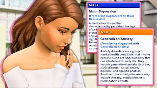 realistic mental health in the sims 4  generalized anxiety major depression ADHD  new moodlets [upl. by Teemus]