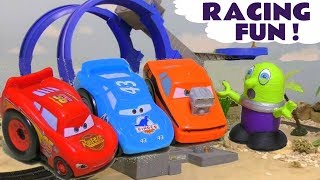 Toy Car Racing with Cars Lightning McQueen And The Funlings [upl. by Ewald]