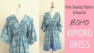 Boho Kimono Dress Sewing Tutorial [upl. by Ydissahc232]