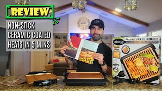 Gotham Steel Electric Smokeless Indoor Grill Review Ceramic Coating amp Adjustable Heating [upl. by Ordnas]