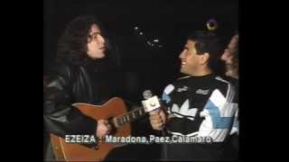 Calamaro y Fito Paez cantan delante de Maradona [upl. by Terr]