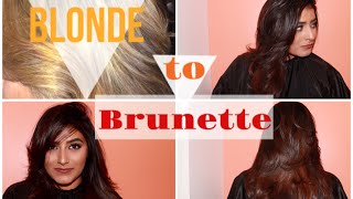 Blonde to Brunette Hair Makeover  Brittney Gray [upl. by Gunter823]