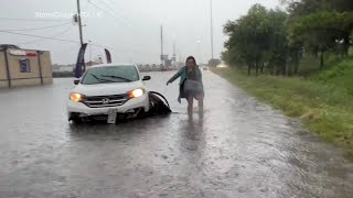 Houston area facing lifethreatening flood conditions as severe weather pummels Texas [upl. by Eednyl425]