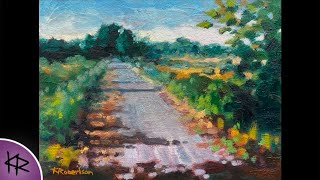 Landscape Oil Painting Demonstration on 6x8quot canvas board  kristarobertsonart [upl. by Trask809]