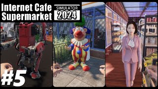 AKU REVIEW ROBOT BADUT DAN BU MANAGER  Internet Cafe amp Supermarket Simulator 2024 Gameplay 5 [upl. by Avla220]