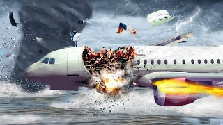 Pilot Lost Control  Got Into A TORNADO WILL IT SURVIVE  Airplane Crashes  Besiege plane crash [upl. by Irrak]