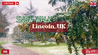 Lincoln snow walk 2024 England first snow of the year Arboretum Park أول ثلجة هالسنة بريطانيا [upl. by Porush448]