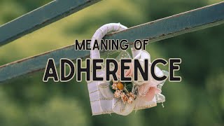 What is the meaning of Adherence [upl. by Ienttirb868]