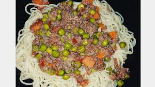 Spaghetti served with minced beef stew 😋 [upl. by Erwin]