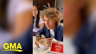 Watch this Italian man try Lucky Charms cereal for the 1st time [upl. by Alleuqahs725]