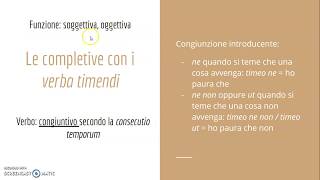 Le completive con i verba timendi [upl. by Flodur304]