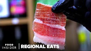 Why Spanish Iberian Ham Is The Worlds Most Expensive Cured Meat  Regional Eats [upl. by Wyler]