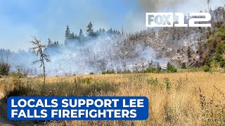 Local businesses rally to support first responders fighting Lee Falls Fire [upl. by Barraza]