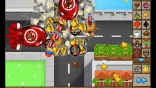 Bloons Tower Defence 5 Bloons TD5  Main street  Hard mode  No cheat Walkthrough [upl. by Anilyx]