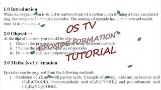 Organic Chemistry Epoxide Formation chemical and physical properties [upl. by Stockwell]