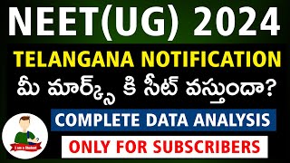 NEET UG 2024 Telangana Counselling Notification Complete Data Analysis  MBBS Seat Probability [upl. by Lorrayne]