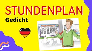 Stundenplan  Gedicht  Schulfächer lernen  German for kids  Deutsch A1 [upl. by Zuleika532]