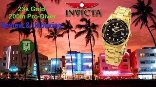 Invicta 23k Gold ProDiver 200m Watch  Review amp Unboxing 8936  SII PC32A Movement [upl. by Jestude]