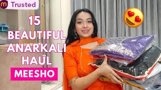 15 Meesho Beautiful Anarkali Try on Haul 💕 Isha Vinod Jain [upl. by Nahtanohj177]