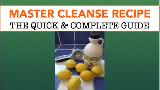 Master Cleanse Recipe amp tips [upl. by Arfihs]