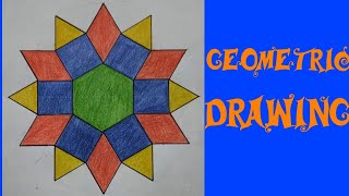 SIMPLE GEOMETRIC ART DESIGN  GEOMETRIC ART DRAWING  GEOMETRIC DESIGN  Iqra Drawing and Sketches [upl. by Naol]