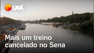 Olimpíadas Água do rio Sena força novo cancelamento de treino da natação do triatlo [upl. by Attoynek898]